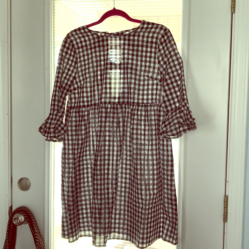 Bow back gingham dress